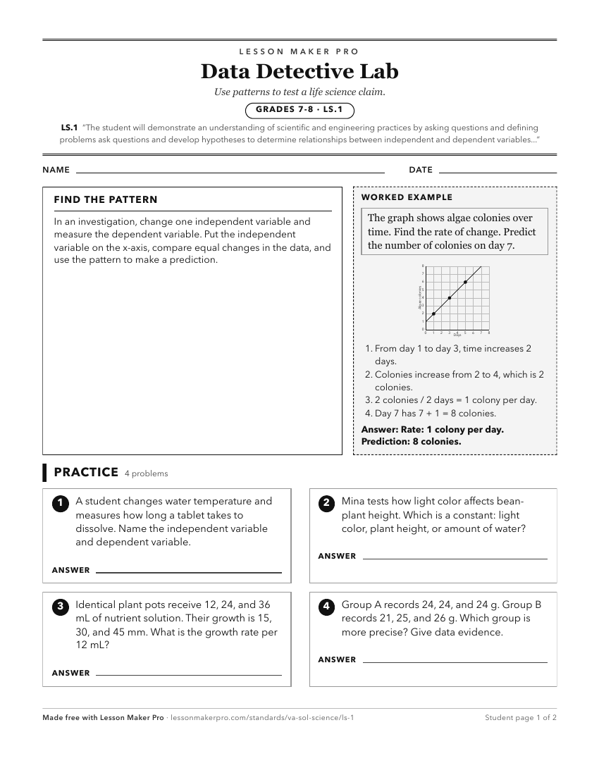 Preview of the LS.1 printable worksheet