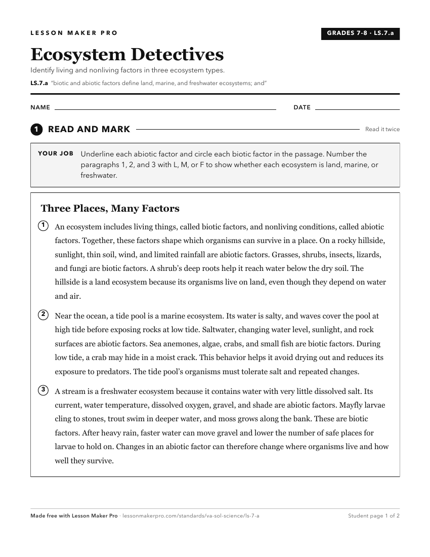 Preview of the LS.7.a printable worksheet