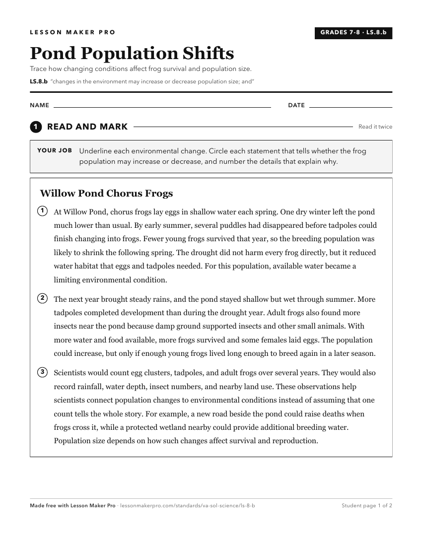 Preview of the LS.8.b printable worksheet
